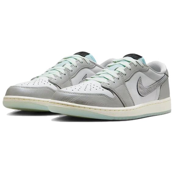 Иордания Air Jordan 1 Кросовки для скейтборда - это Низки Белые цветы веренины/Фотонная поле/Светло-зеленый/Парс/Черный Юнисекс