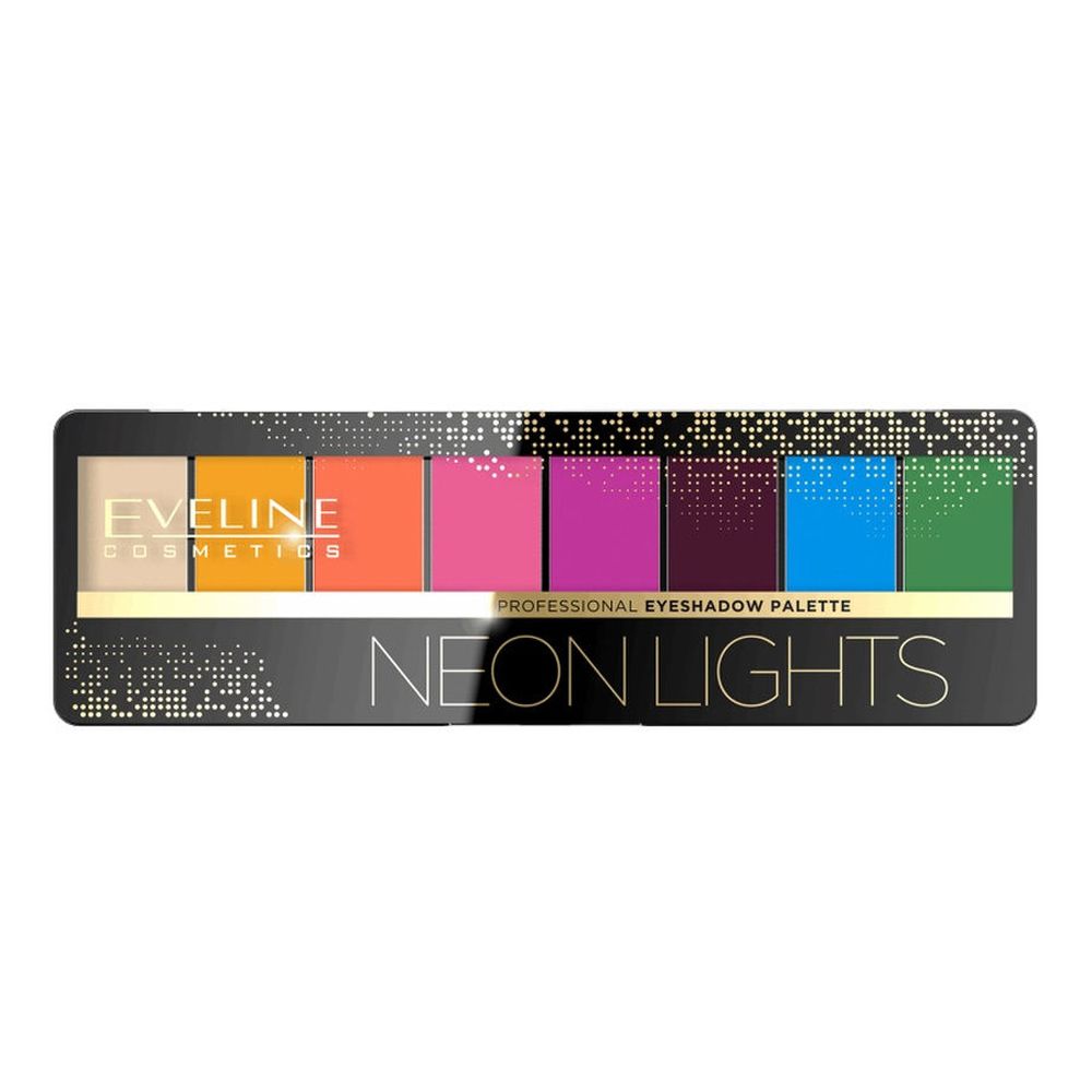 EVELINE Eyeshadow Professional Palette Тени для век 8 тонов 06 NEON LIGHTS (*3*18)