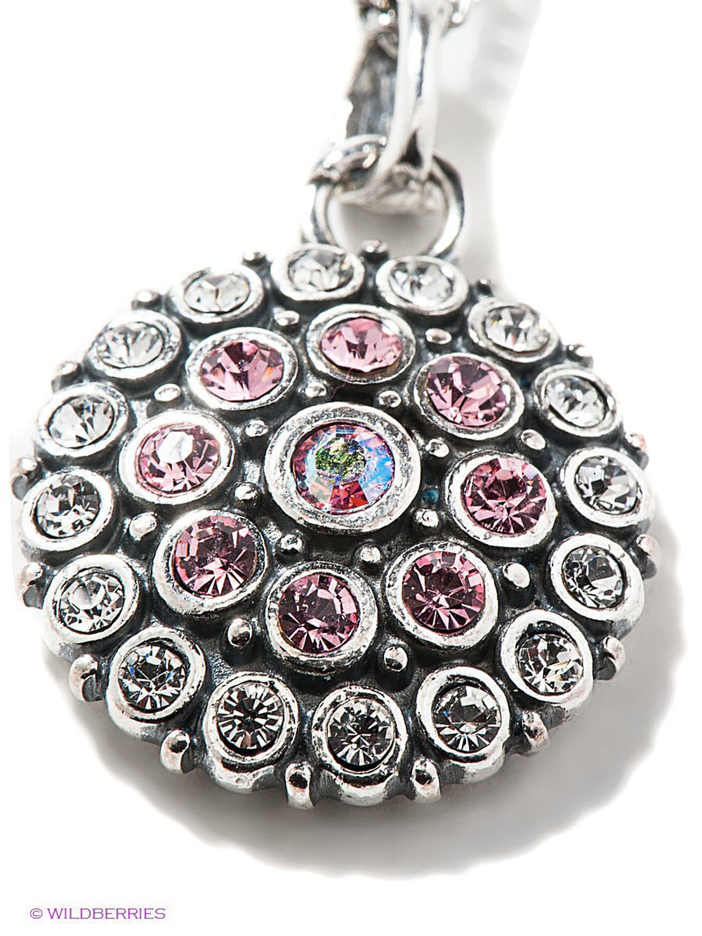 "Саяны" подвеска в серебряном покрытии из коллекции "Самоцветы" от Jenavi с замком карабин