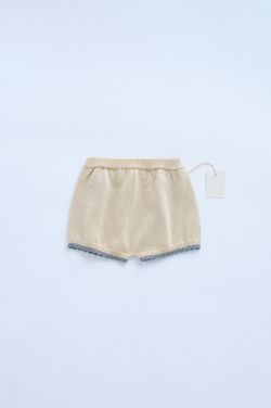 ZARA ТРИКОТАЖНЫЕ ШОРТЫ С ЦВЕТОЧНОЙ ВЫШИВКОЙ — TIMELESZ, СВЕТЛЫЙ ХАКИ