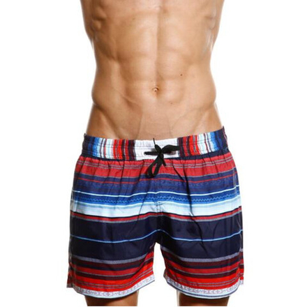Мужские пляжные шорты Super Dy красно-синею в полоску