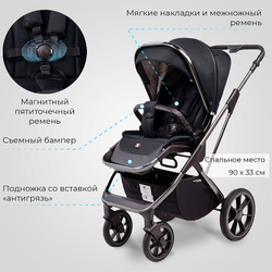 Детская коляска Sweet Baby Rocco 2 в 1 2024 Black 427056