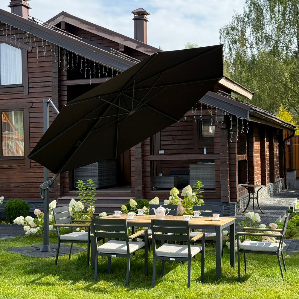 Зонт ROYAL FAMILY SKY BLACK круглый в комплекте с базой