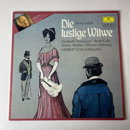 Винтажная виниловая пластинка LP Franz Lehar Elizabeth Harwood, Rene Kollo, Teresa Stratas, Werner Hollweg / Karajan Die Lustige Witwe Оперетта Веселая Вдова (Германия 1974)