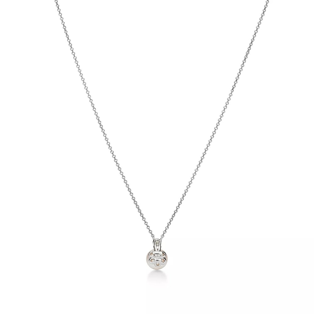 Подвеска из белого золота с жемчугом и бриллиантом 0.08 карат, Tiffany💠
