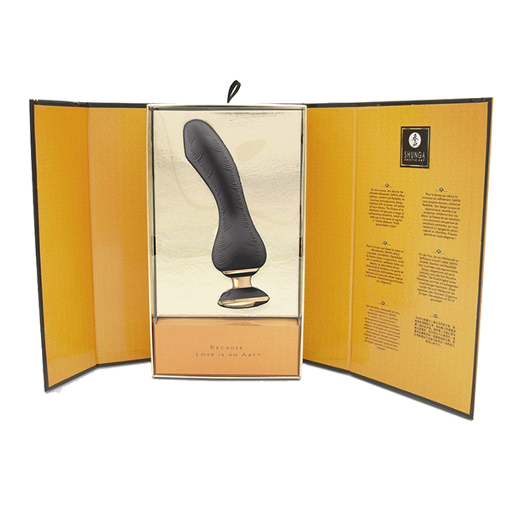 Черный вибростимулятор 18,5см Shunga SANYA SH-SANYA-304