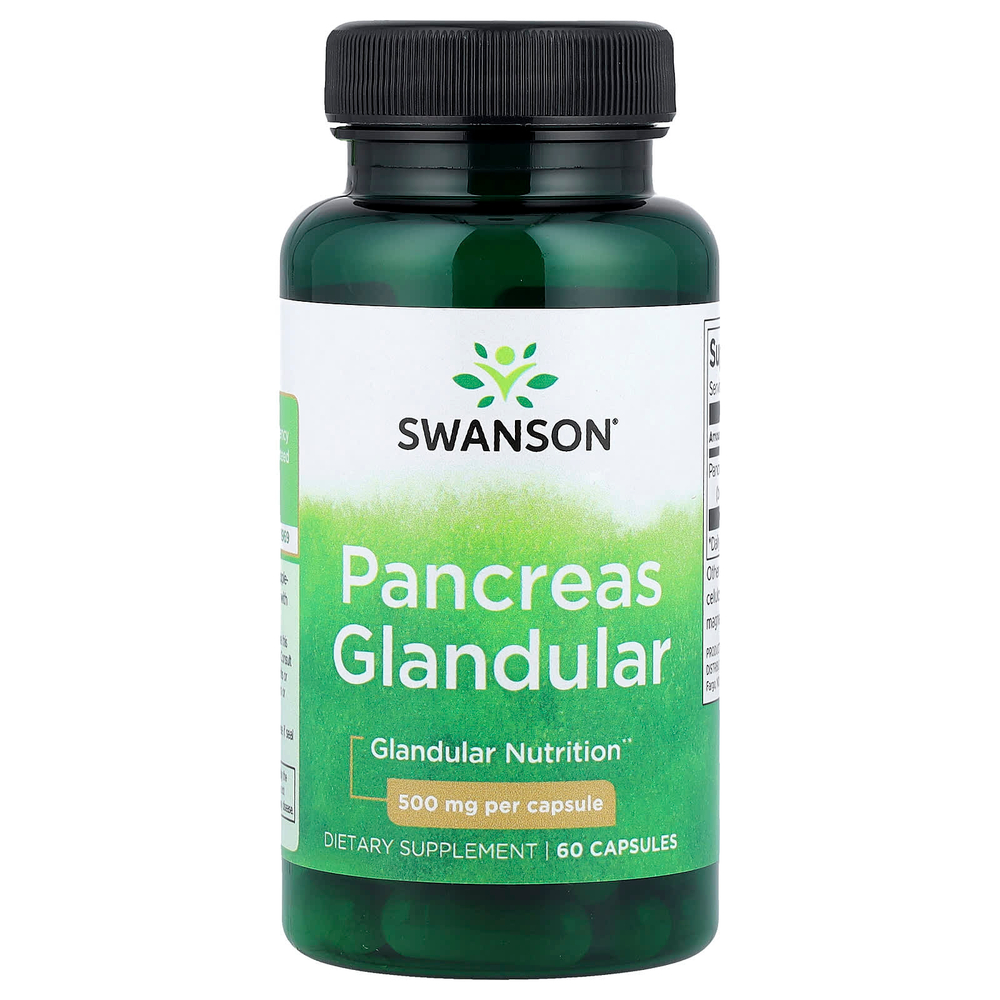 Swanson Vitamins, Поджелудочная железа, 500 мг, 60 капсул