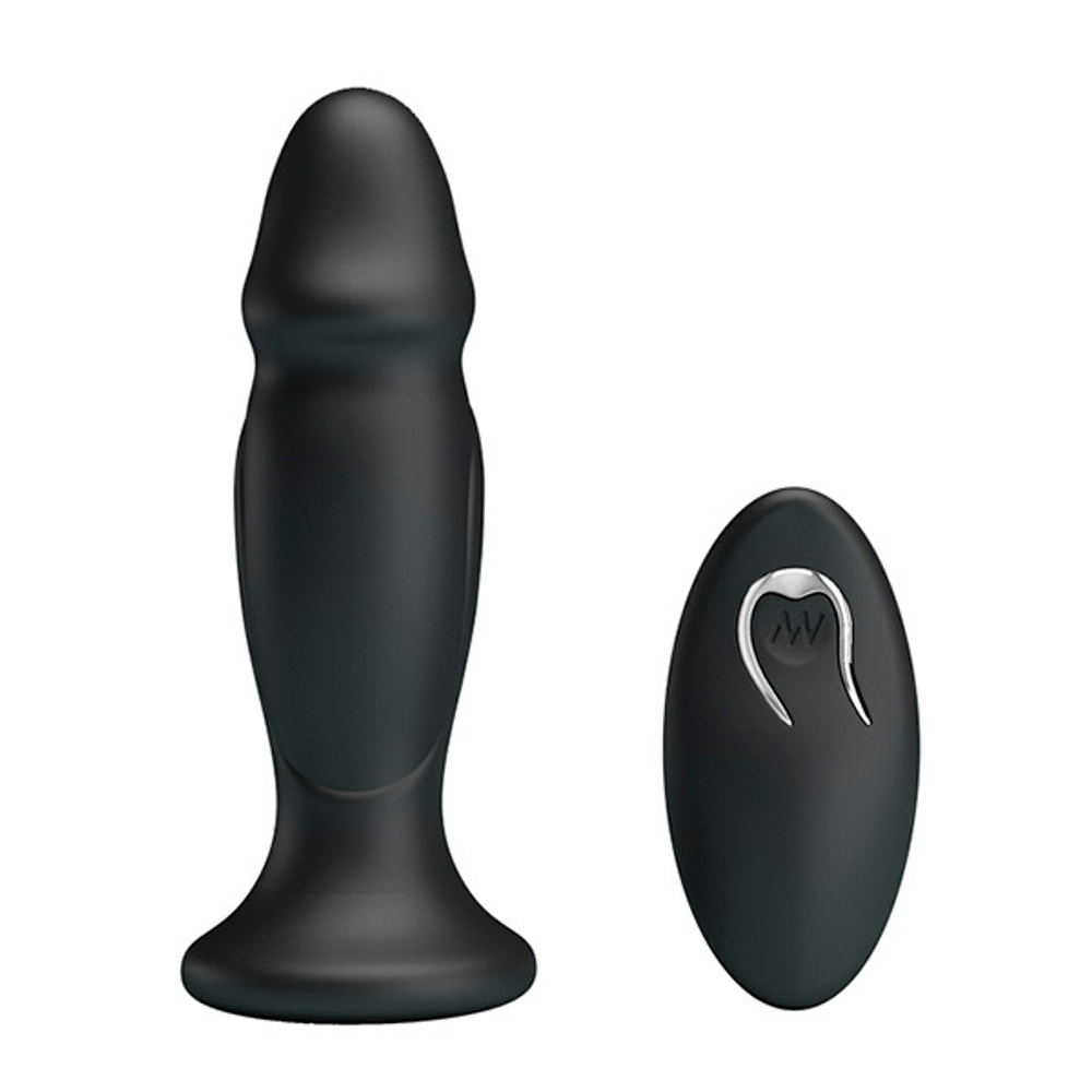 Черная анальная вибропробка 12,4см Mr.Play Powerfull Vibrating Anal Plug BI-040085W-MR