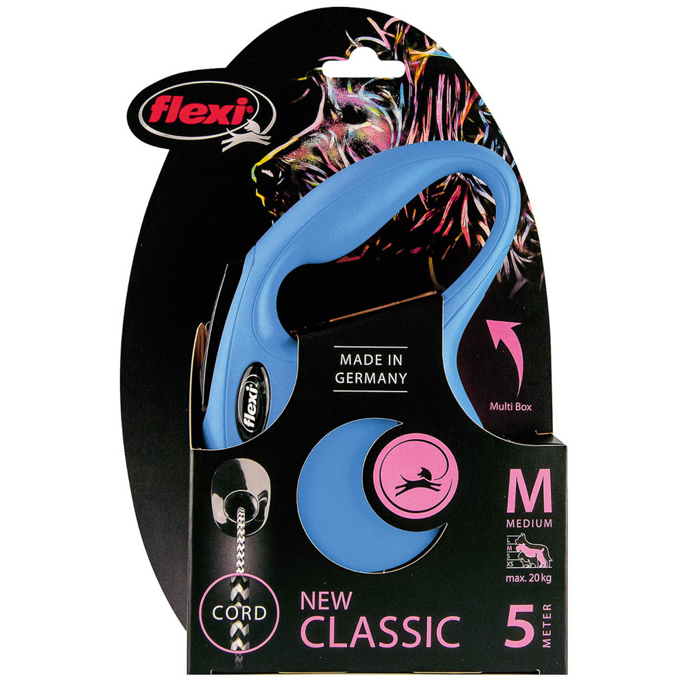 flexi рулетка New Classic M (до 20 кг) 5 м трос синяя