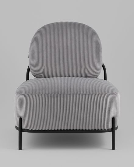 Кресло Стоун велюр рельефный светло-серый