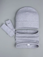 Шапка детская со снудом и митенками