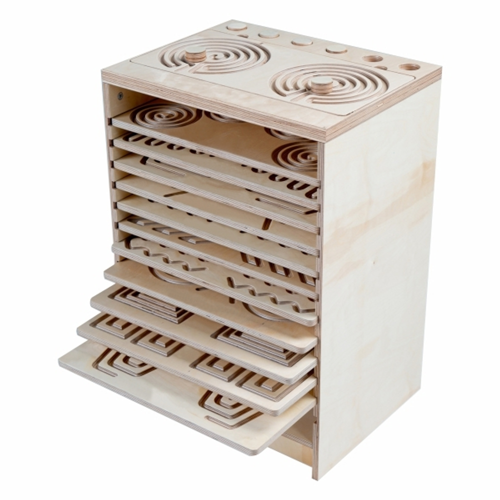 Комплект межполушарных лабиринтов в тумбе, 12 штук