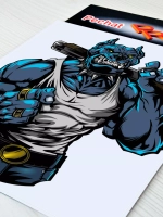 Наклейка - Мощный пес с обрезом