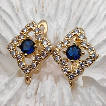 Швензы с фианитами 19х12,5 мм