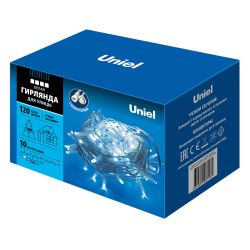 ULD-S1000-120-TWK WHITE IP67 Гирлянда светодиодная с эффектом мерцания. 10м. Соединяемая. 120 светодиодов. Белый свет. Провод белый. TM Uniel.