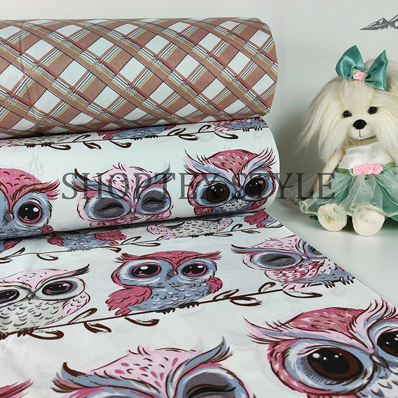 Поплин &quot;Совушки&quot; | ш.150 см | 115 г/м² | хлопок-100%