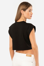 Футболка женская кроп черный