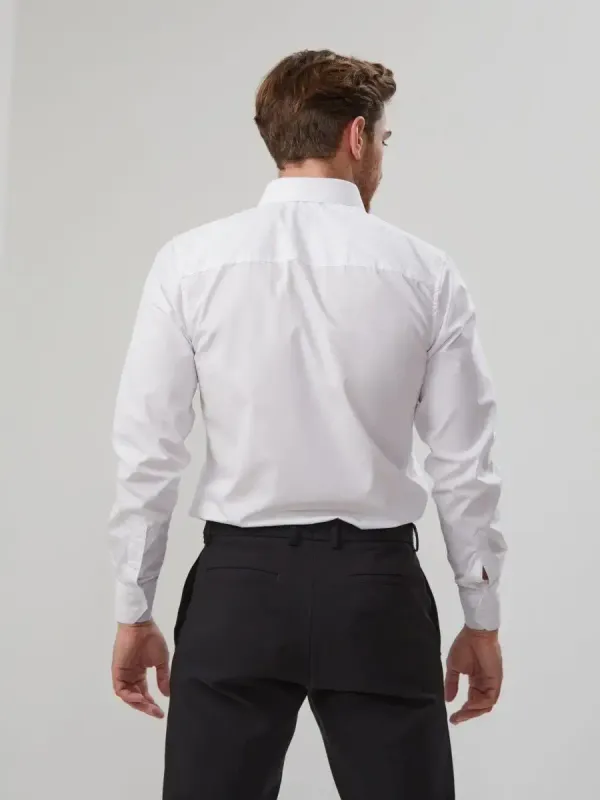 Рубашка приталенная SLIM FIT с длинным рукавом, белая