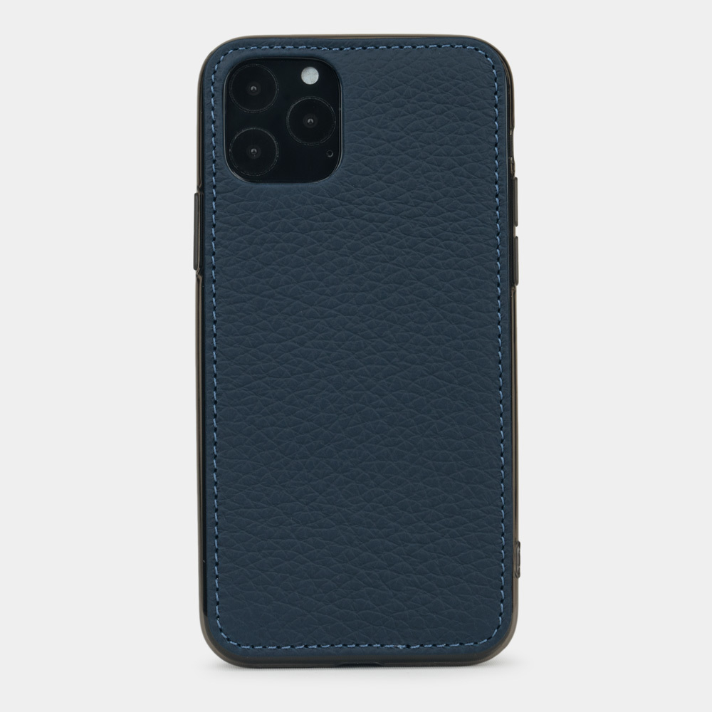 Чехол-накладка кожаный для iPhone 11 Pro Max синего цвета