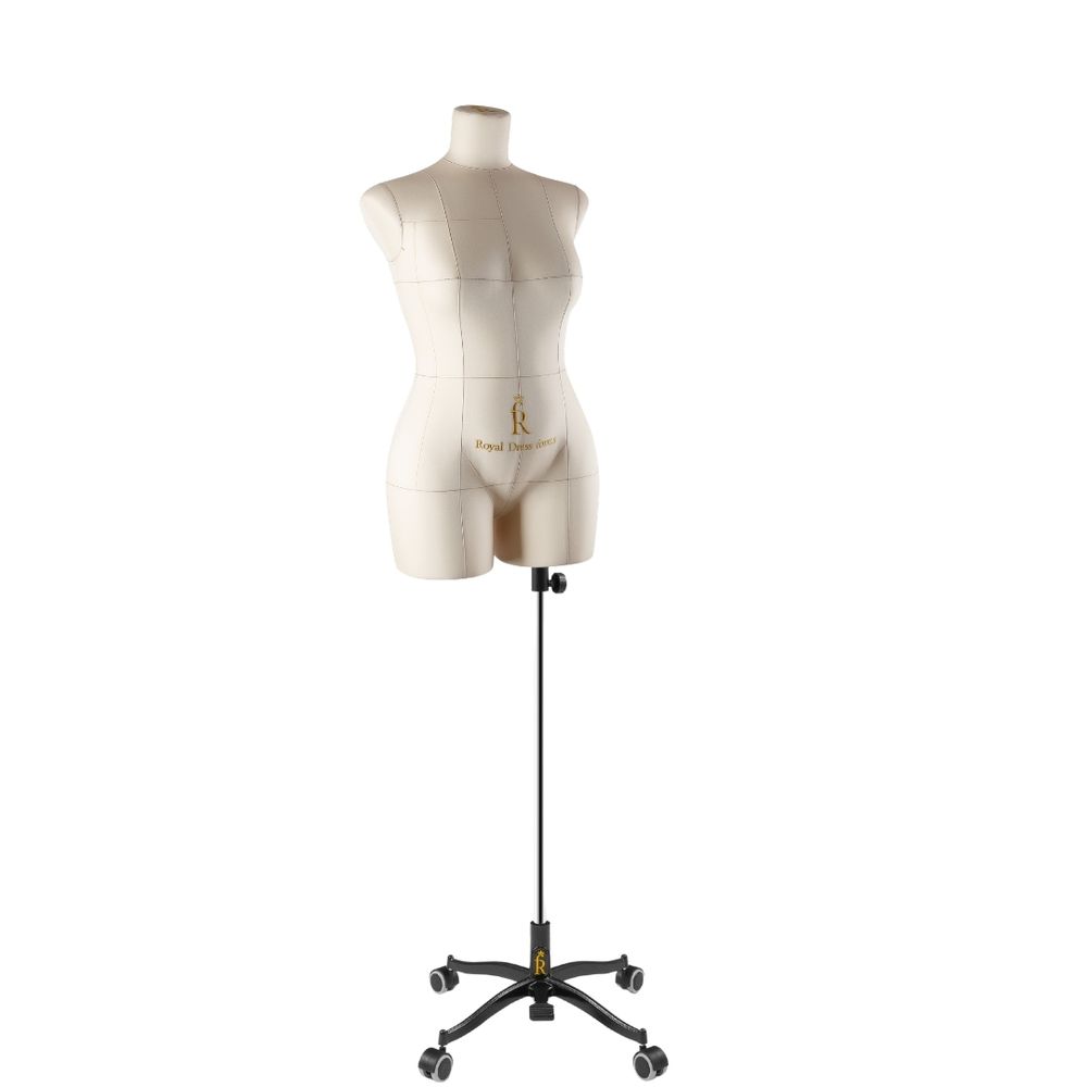 Манекен портновский Моника, размер 46, цвет бежевый, на подставке «Милан». Вид спереди 1/4.
