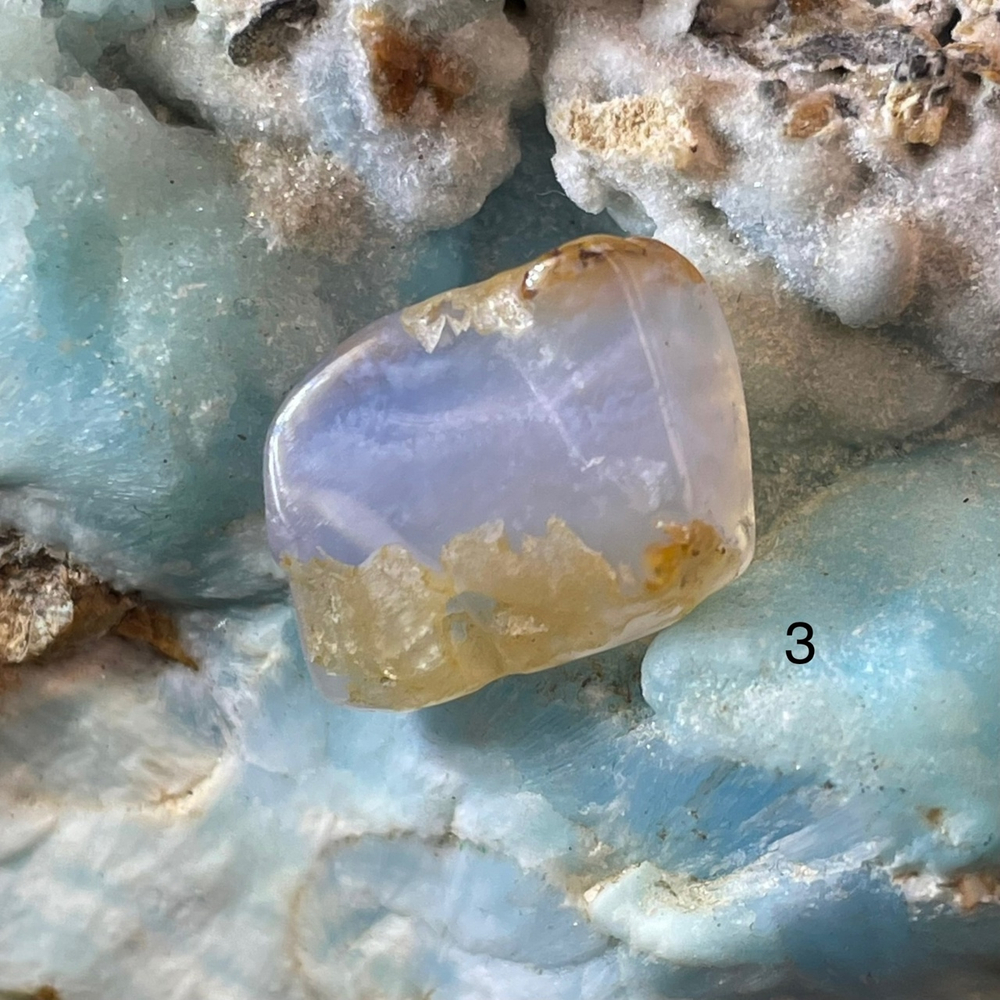 49461  Агат голубой Сапфирин Бусина срез 17-19мм