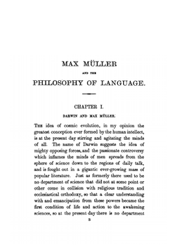 Max Muller and the Philosophy of Language | Ludwig Noiré