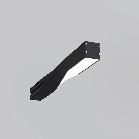 Радиусный профиль 35x35 Скрученный левый черный Led Strip alm-3535r-b-tl-90°-0.4m