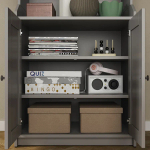 Шкаф - HAUGA IKEA/ХАУГА ИКЕА, 46х139х199 см, серый