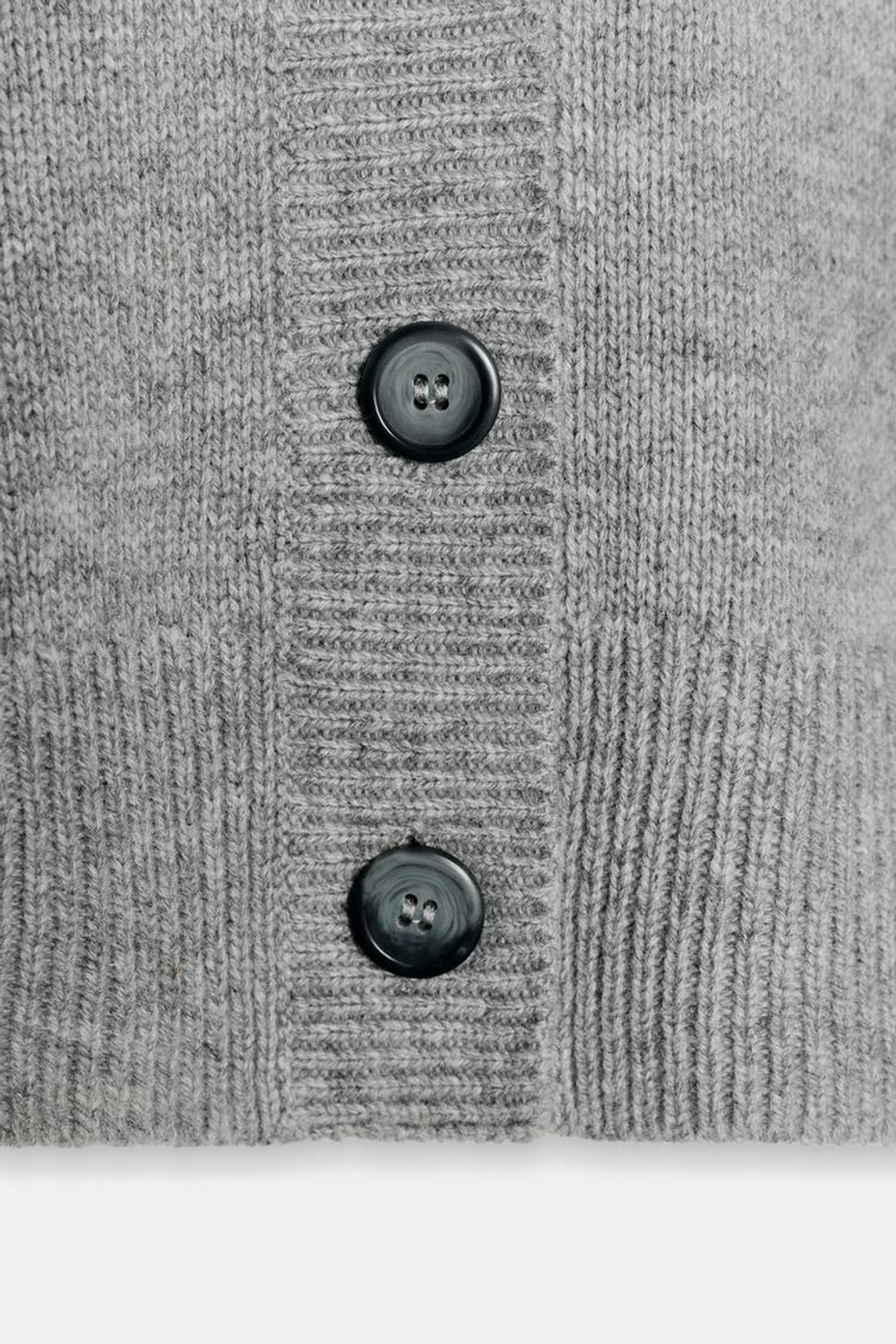 ZARA ПРИТАЛЕННЫЙ КАРДИГАН ИЗ 100% ШЕРСТИ, СЕРЫЙ