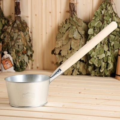 Ковш для бани из оцинкованной стали (объем 1,5 литра) (Цвет: не задано)