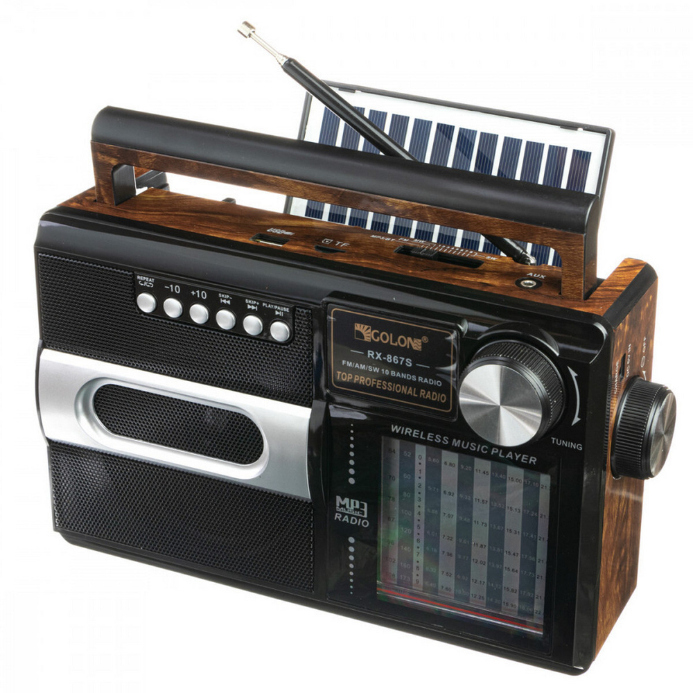 Радиоприемник с MP3 плеером+Solar panel Golon RX867S