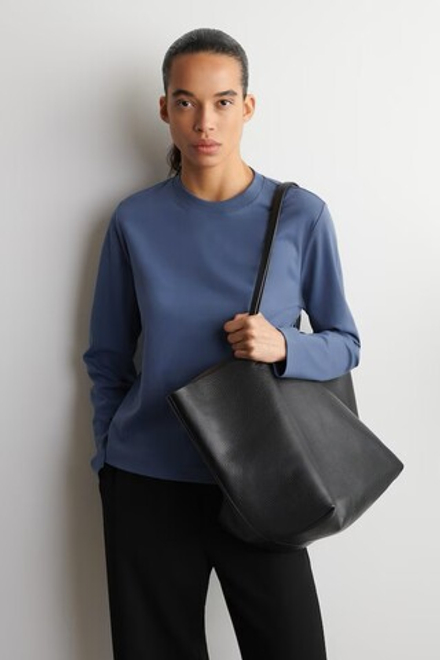 COS Стильная футболка с длинным рукавом, синий