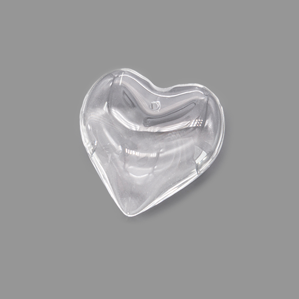 Стеклянная подвеска в форме сердца, оттенок "Прозрачный", 34мм