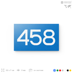 Номер на дверь 458, табличка на дверь для офиса, квартиры, кабинета, аудитории, склада, голубая 120х70 мм, Айдентика Технолоджи