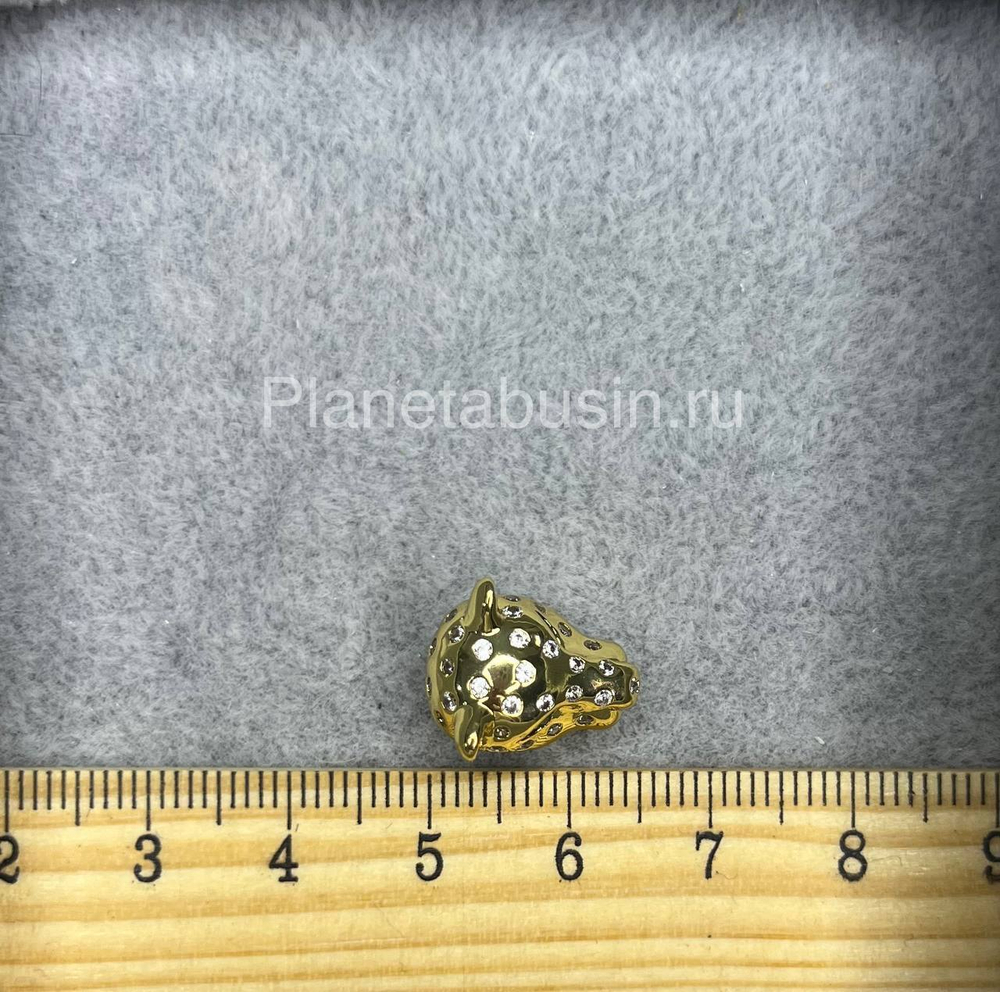 Бусины люкс (Корея)Леопард с камнем в глазах 0285