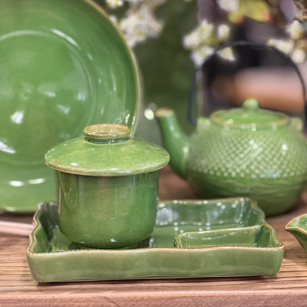 Чаша с крышкой зелёная 23785 Kyoto