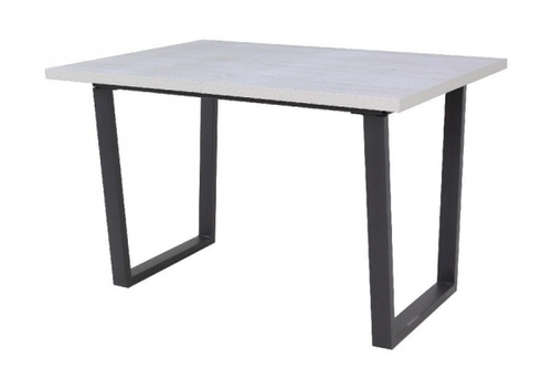 РОБИН Стол раскладной (корпус) (Цемент Светлый )/РОБИН ОПОРА (Белая трапеция (М113 680 мм.RAL 9002))