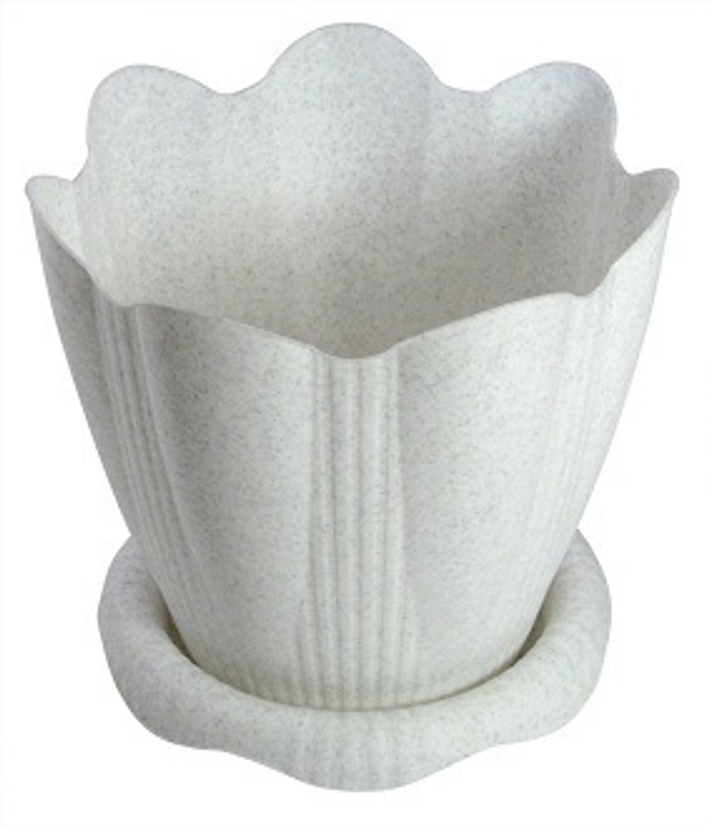 Горшок для цветов пластиковый 1,5л d-16см «Эдельвейс» с поддоном микс С191М