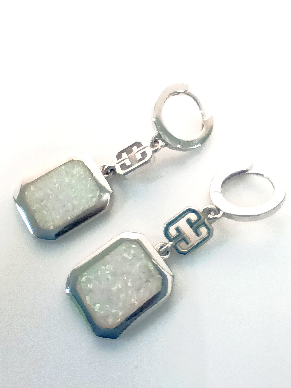 Серьги Эстерелла, серебро, 925 проба, родирование, опал синтетический/Ф