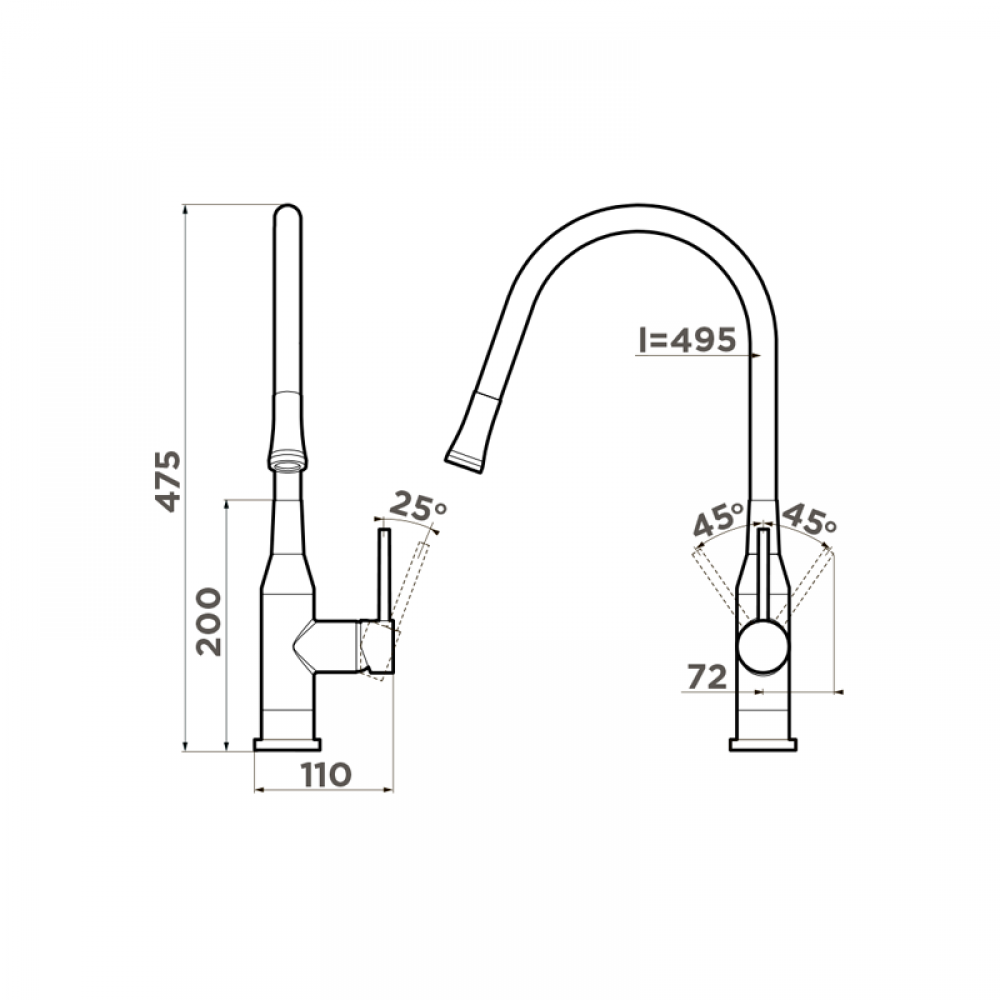 Кухонный смеситель Omoikiri Yatomi-BN-R