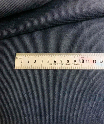 Вельвет, серый темный, рубчик 2мм NB#1/#6