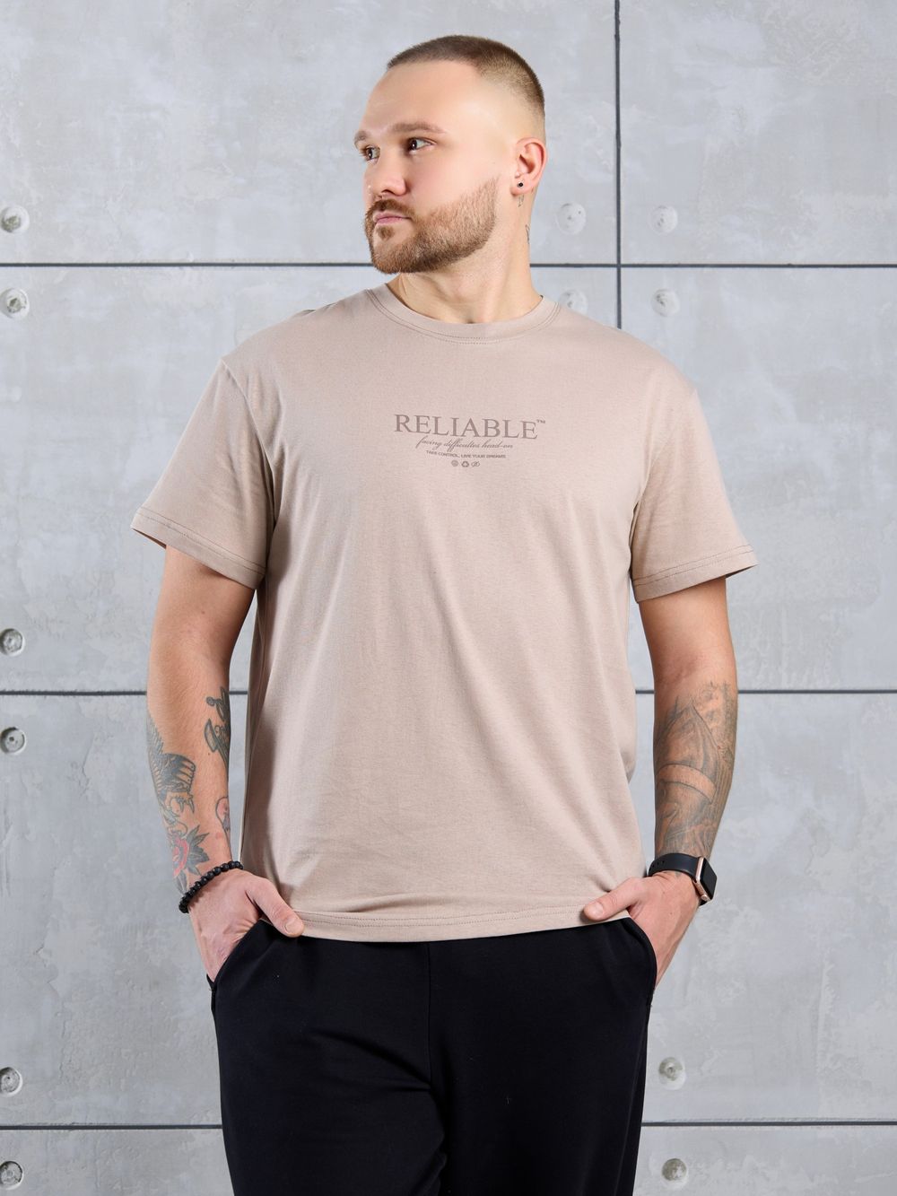 Фуфайка (футболка) мужская Джек-2 Виотекс БЕЖЕВЫЙ