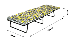 Кровать раскладная Селена-2 мягкая крошка гофрокартон (аналог Стефании с88) арт.с1677 (цвет ткани разноцветный рис.ромб (1 шт. в уп.)