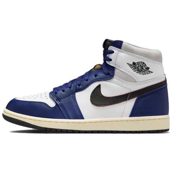 Jordan Air Jordan 1 Подвесные баскетбольные кроссовки высокого качества Черно-синего цвета.