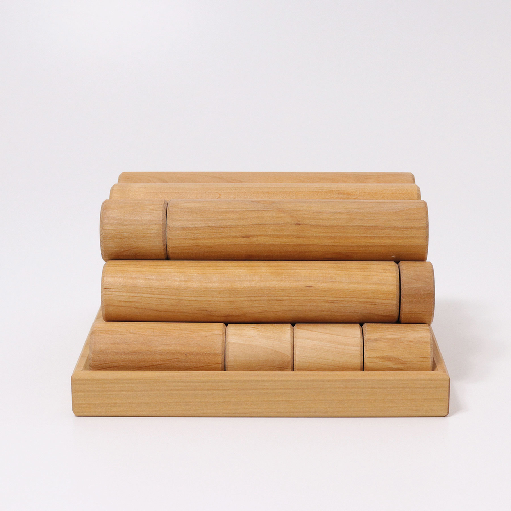 Деревянный конструктор "Цилиндры не окрашенные", 25 деталей