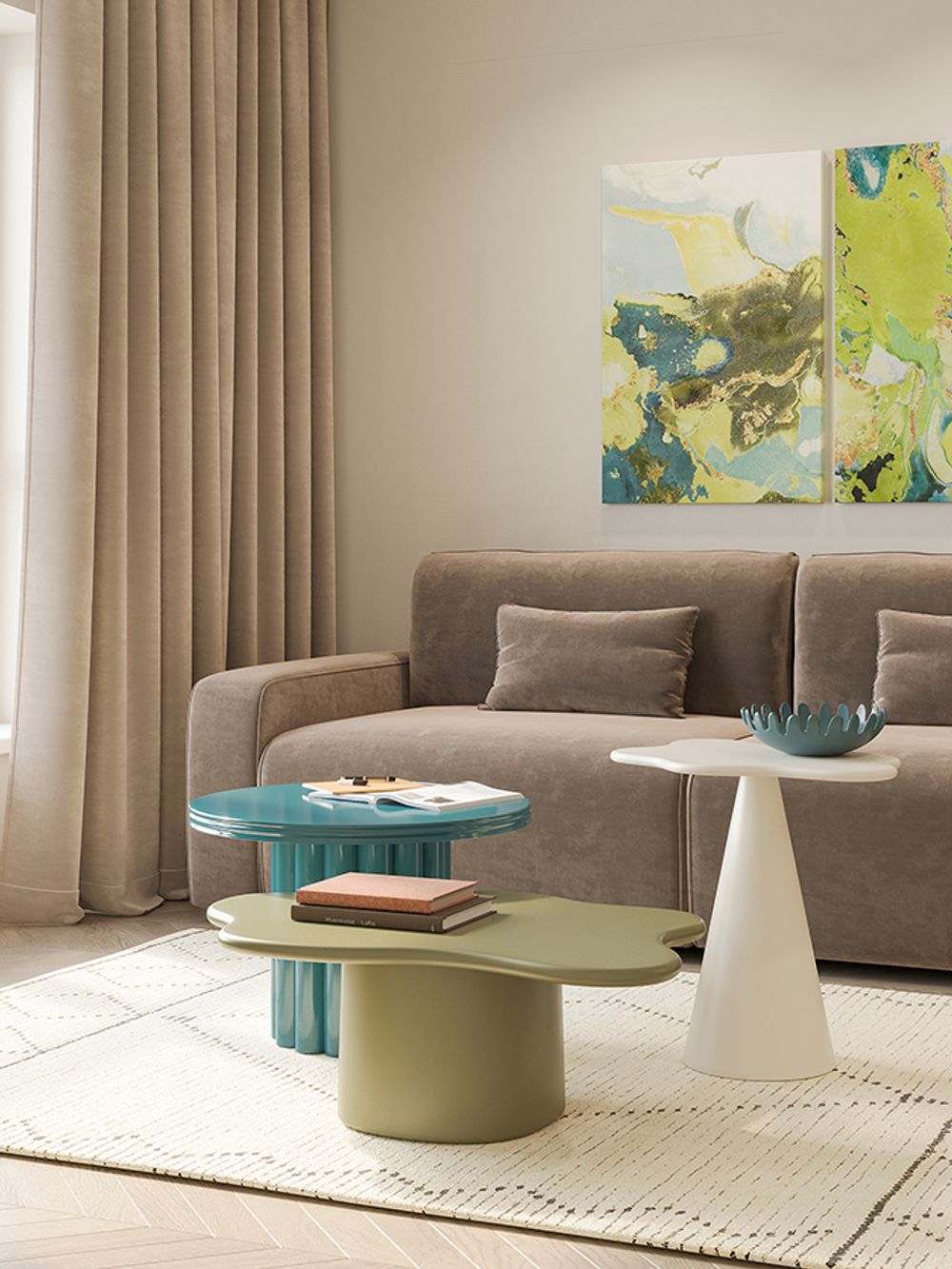 Столик кофейный Vivlend, Ø57 см, глубоководный