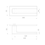 Ручка раздельная K.EST.Q52.MEGA XL SN-3 матовый никель
