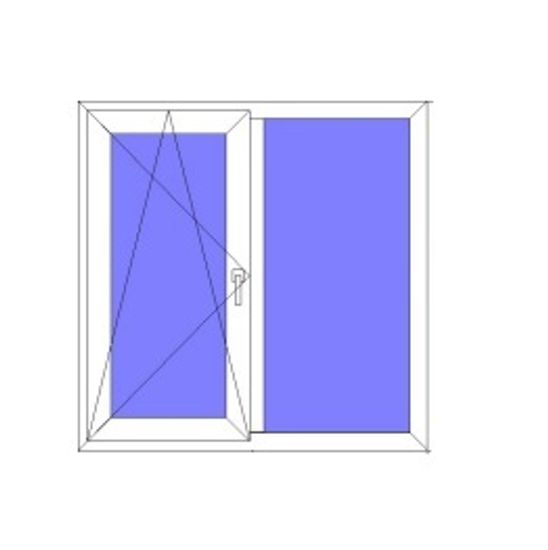 Окно пластиковое ПВХ 1170*1140+п.п. левое поворотно-откидное Ивапер 60 с микропроветриванием