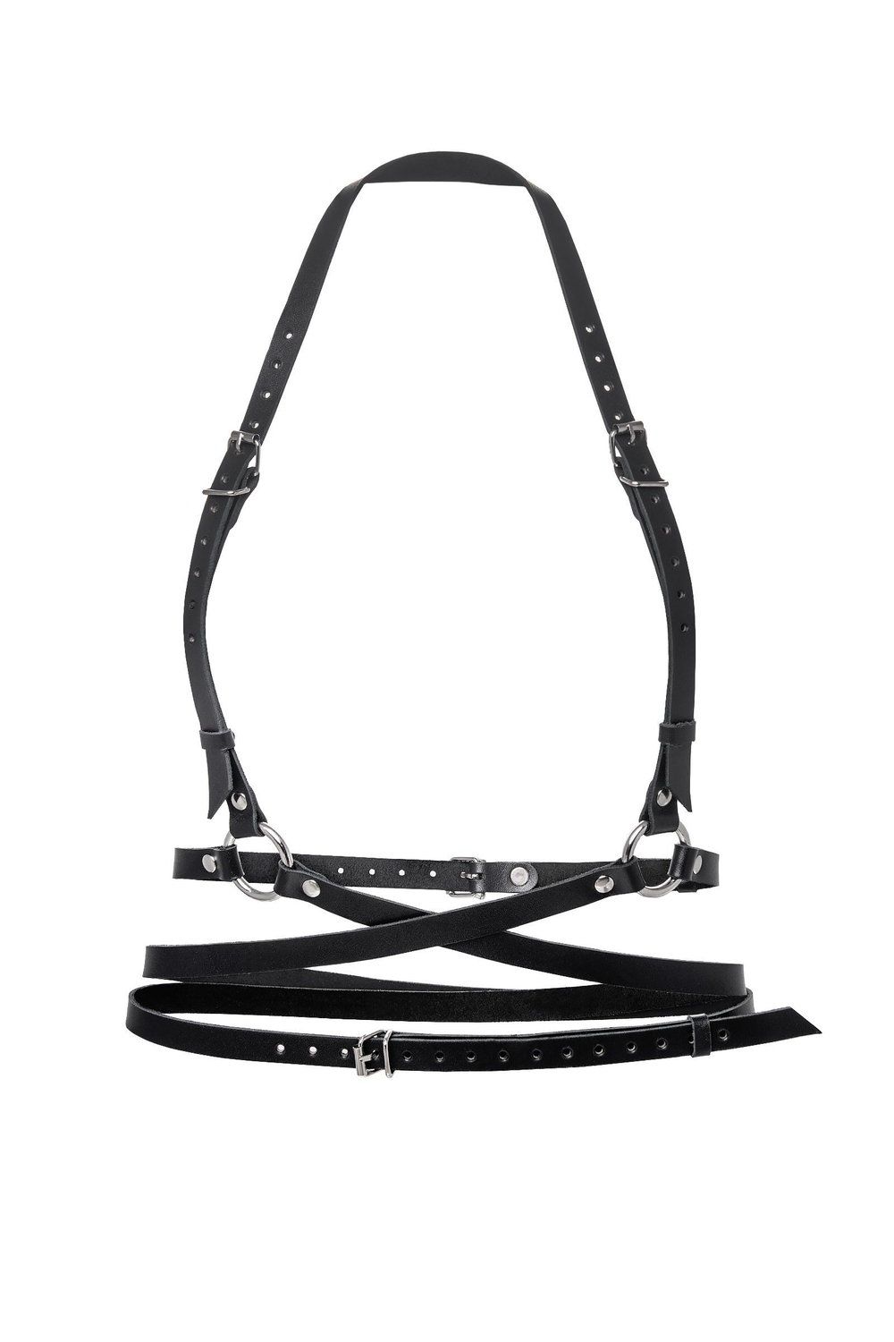 Черная кожаная портупея «Осанка»