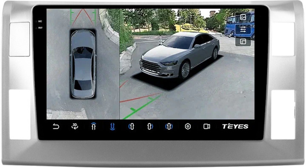 Магнитола для Toyota Estima 3 2006-2016 (без 360, рамка серебро 10 тип 1) - Teyes CC3-2K-360 на Android 10, 2K QLED, 6Гб+128Гб, CarPlay, 4G SIM-слот, 4 камеры в комплекте